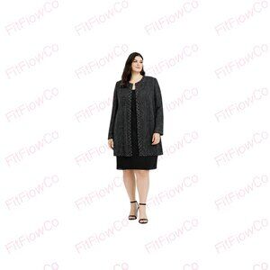 Adrianna Papell Evening Beaded Jacket 3X | Gunmetal | NWT